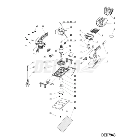 Części zamienne do szlifierki oscylacyjnej DEDRA DED7943
