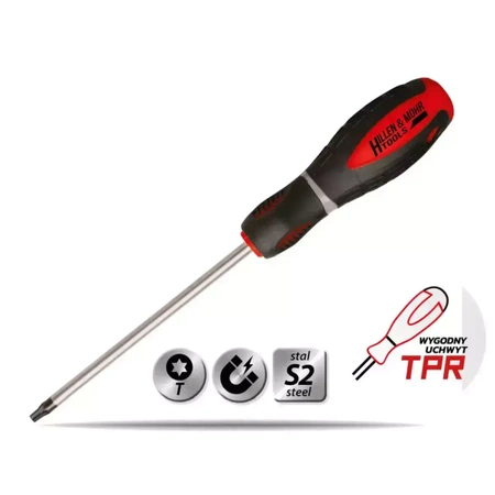 Wkrętak Torx, gwiazdkowy Hillen&Mohr 17W031 T8x80mm, stal S2, uchwyt dwu-materiałowy