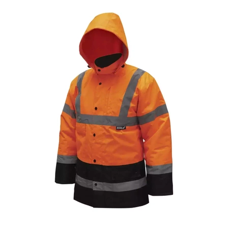 Kurtka ocieplana, parka, kurtka przedłużona DEDRA BH80K4-M rozmiar M, pomarańczowa