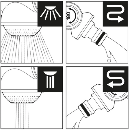 Przyłącze kranowe kątowe podwójne 1/2"-3/4", karta, GARDEN DEDRA 80N008K