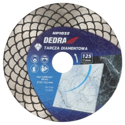 Tarcza diamentowa z segmentem typu łuska, tarcza do cięcia DEDRA H1032, cięcie na mokro, cięcie na na sucho, średnica 125 mm