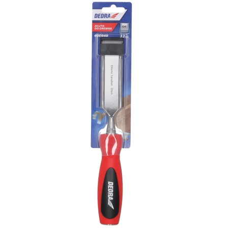 Dłuto do drewna, stolarskie DEDRA 06C040 32mm, stal CrV, dwumateriałowy uchwyt