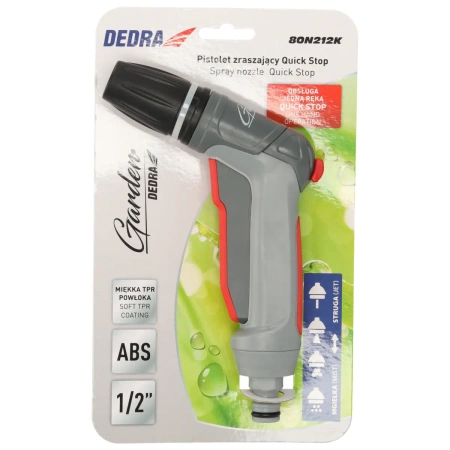 Pistolet zraszający prosty regulowany  QUICK STOP GARDEN DEDRA 80N212K