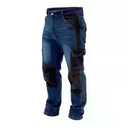 Spodnie jeans, dżinsy robocze, spodnie z denimu DEDRA BH45SP-L gramatura 280g/m2, rozmiar L