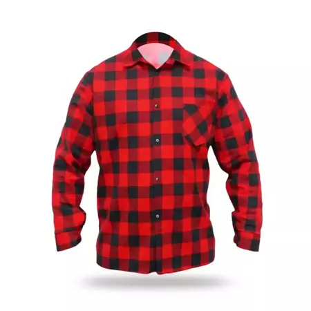 Koszula flanelowa DEDRA BH51F1-L czerwona, rozm.L, 100% bawełna