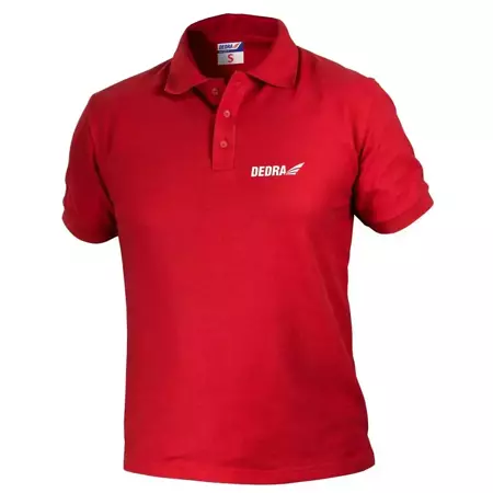 Koszulka męska polo DEDRA BH5PC-XXL XXL, czerwona, 35%bawełna + 65%poliester