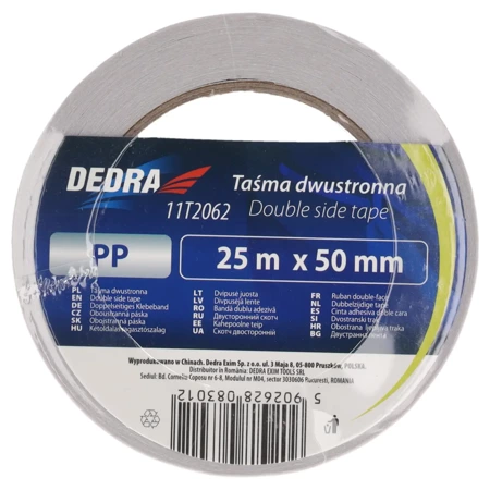 Taśma dwustronna 50 mmx 25m, DEDRA 11T2062